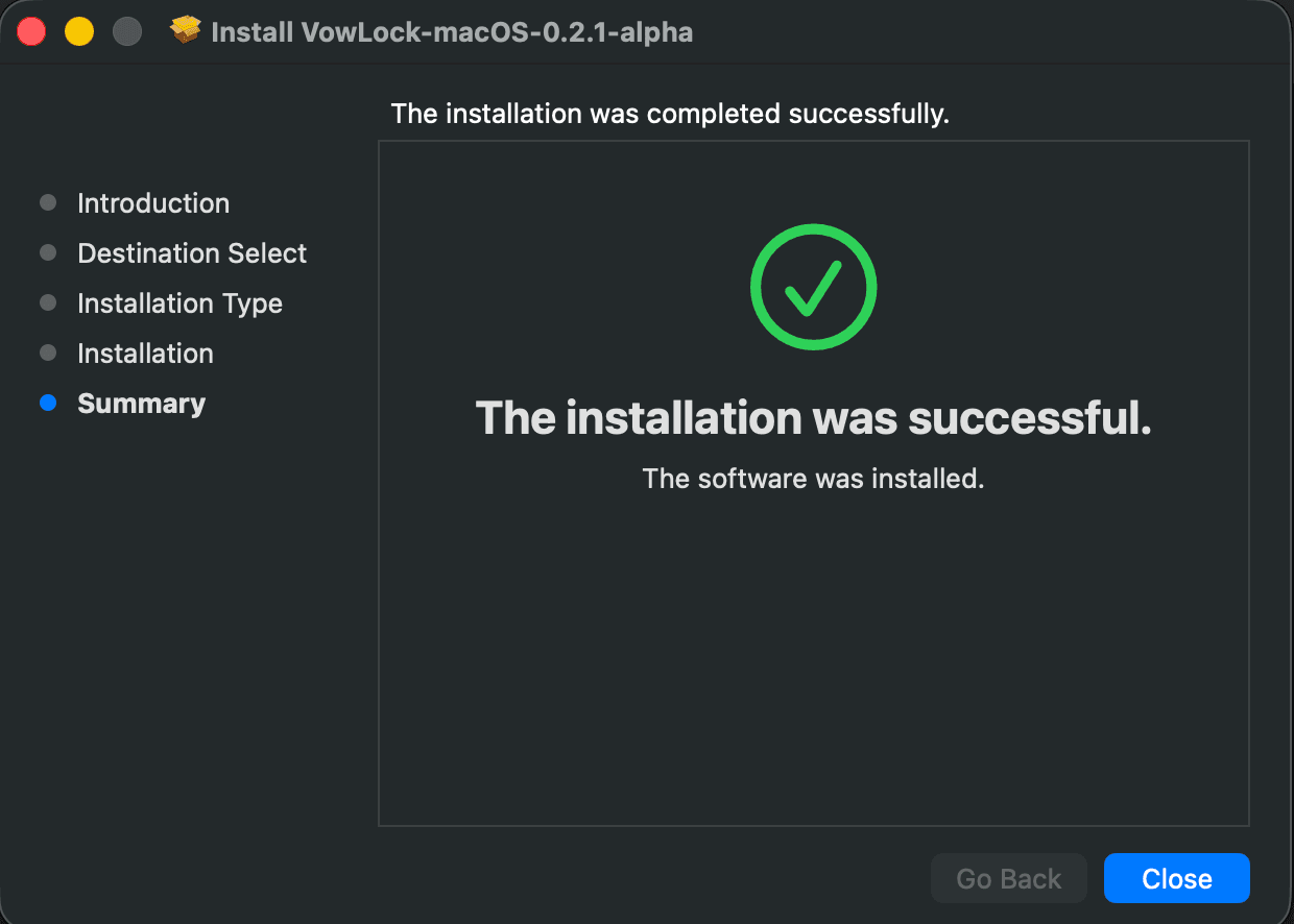 Installation completes